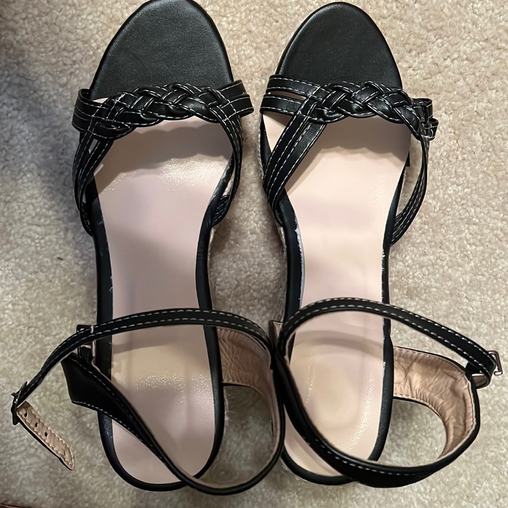 Ladies Black Wedge Sandals